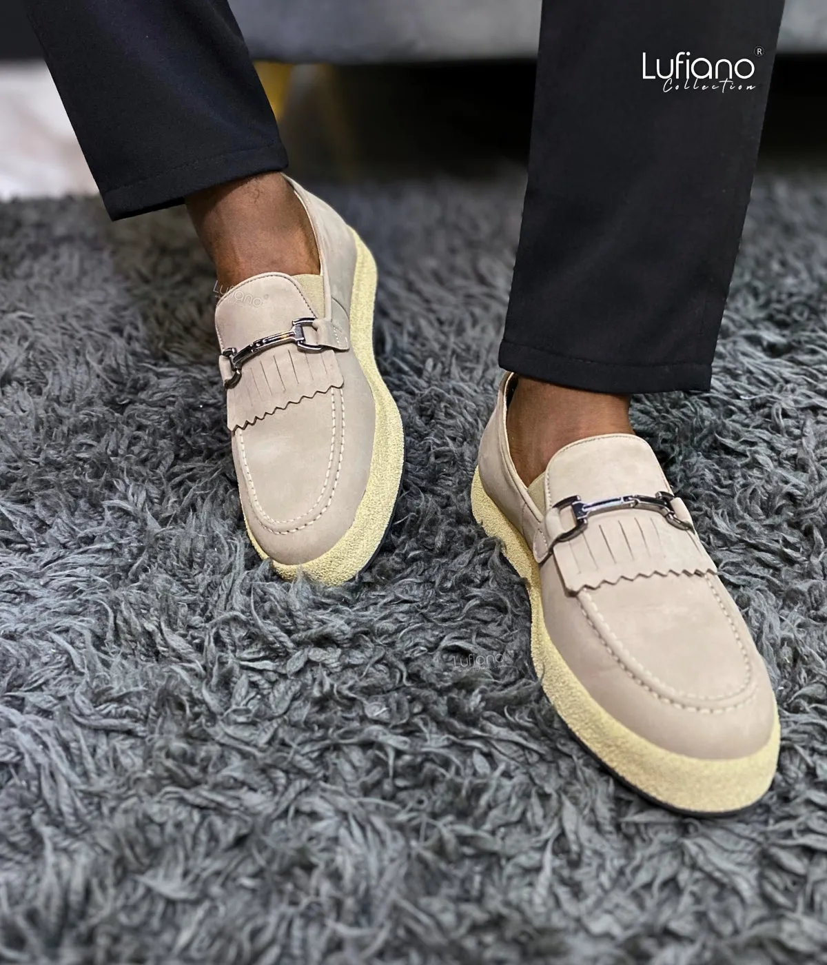 Vivobarefoot Loafers 027F - Lufiano collection-Leather loafers- Beige