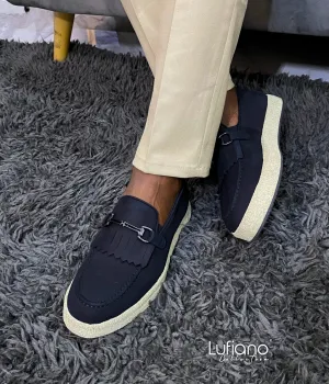 Lifestride Loafers 027F - Lufiano collection-Leather loafers- Black