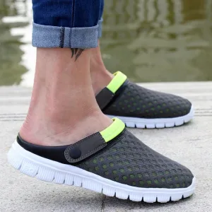 2020 Men Women Summer Sandal Mesh Breathable Padded Beach Flip Flops Shoes Solid Flat Bath Slippers How To Wash Wool Slippers