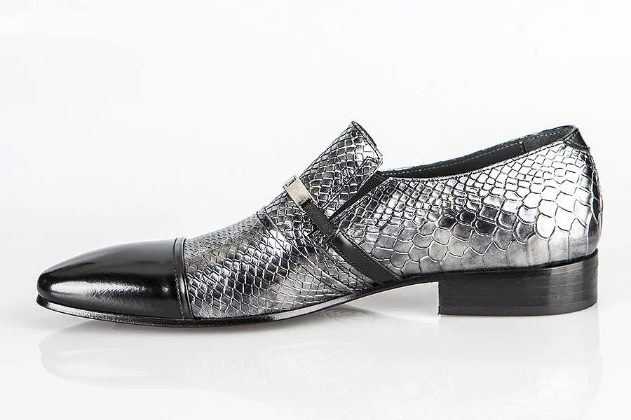 6105 Rina's Couture Shoes / Black-Silver Loafers Cranberry Township