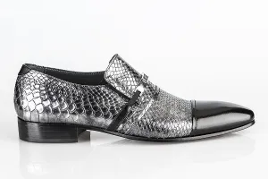 6105 Rina's Couture Shoes / Black-Silver Western Loafers