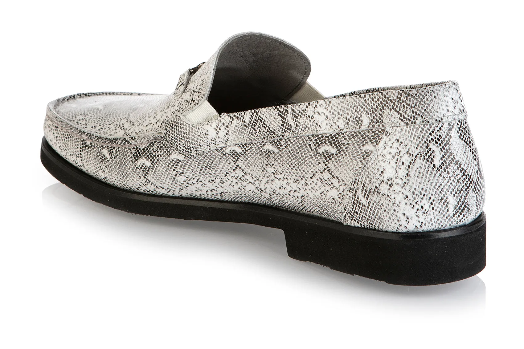 8506 Good Man Shoes / Gray Leather Lug Sole Loafers