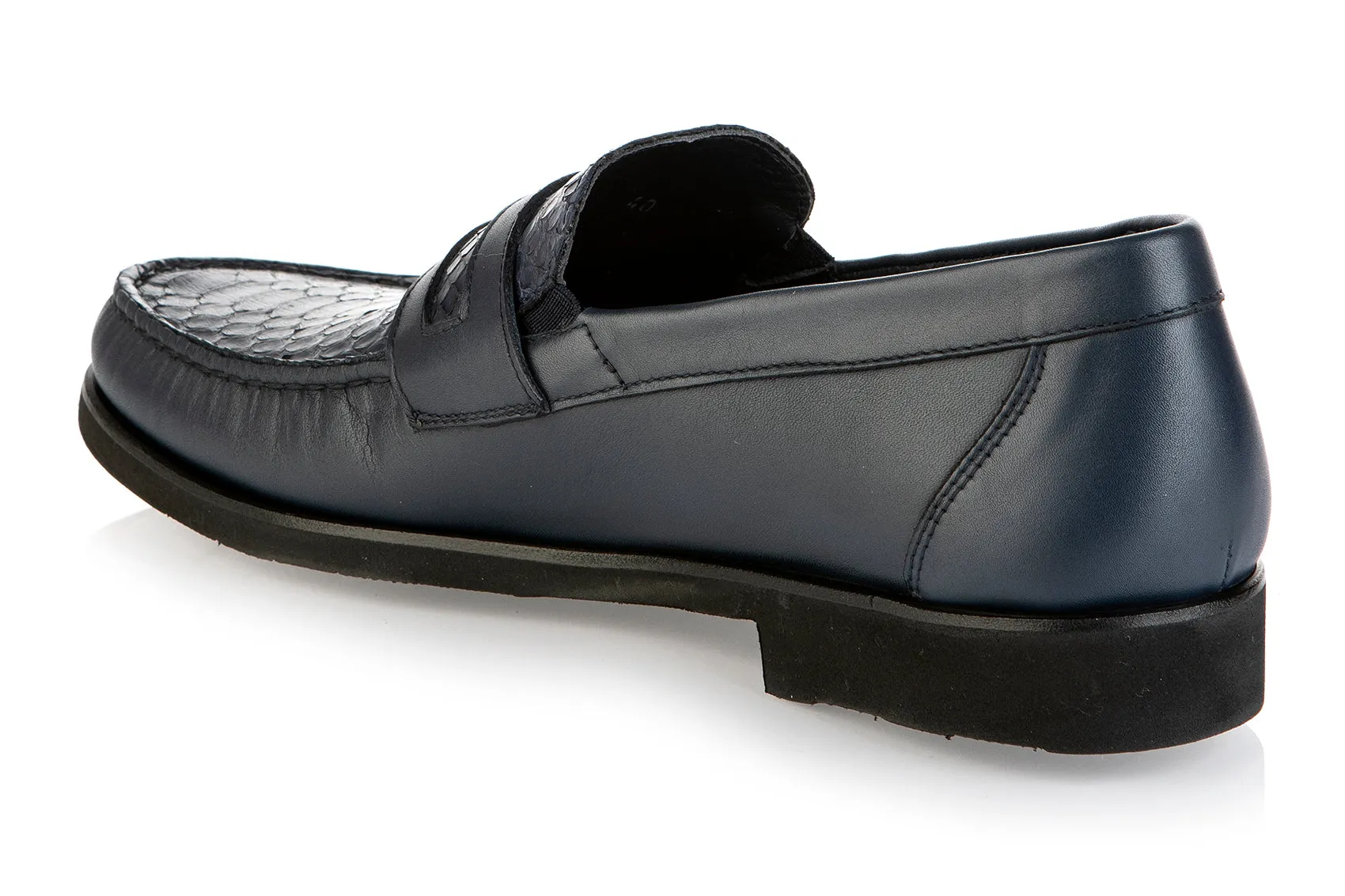 8508 Good Man Shoes / Blue Ecco Slip On Loafers