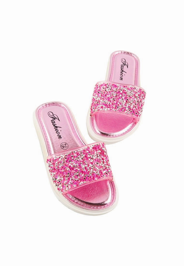  - Kid Gliter Rubber Sandal Genuine Leather Sandals