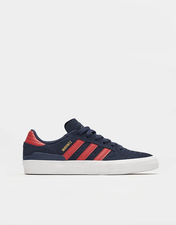 Adidas 2015 Shoes adidas Busenitz Vulc II Skate Shoes - Dark Blue/Better Scarlet/Gold Metallic