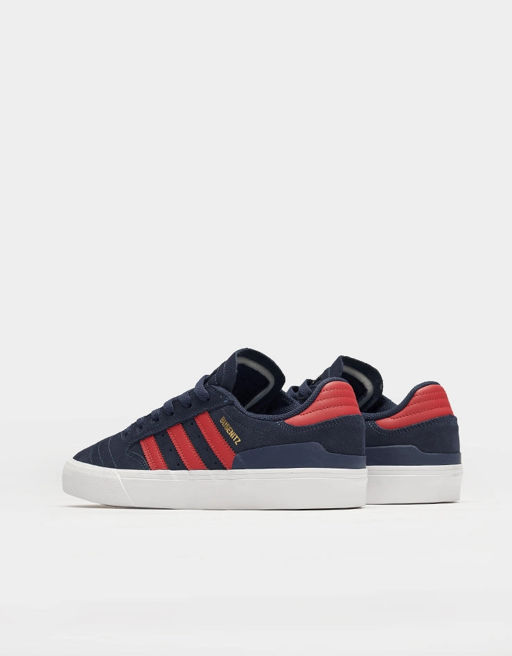 adidas Busenitz Vulc II Skate Shoes - Dark Blue/Better Scarlet/Gold Metallic Adidas Crazyflight Volleyball Shoes
