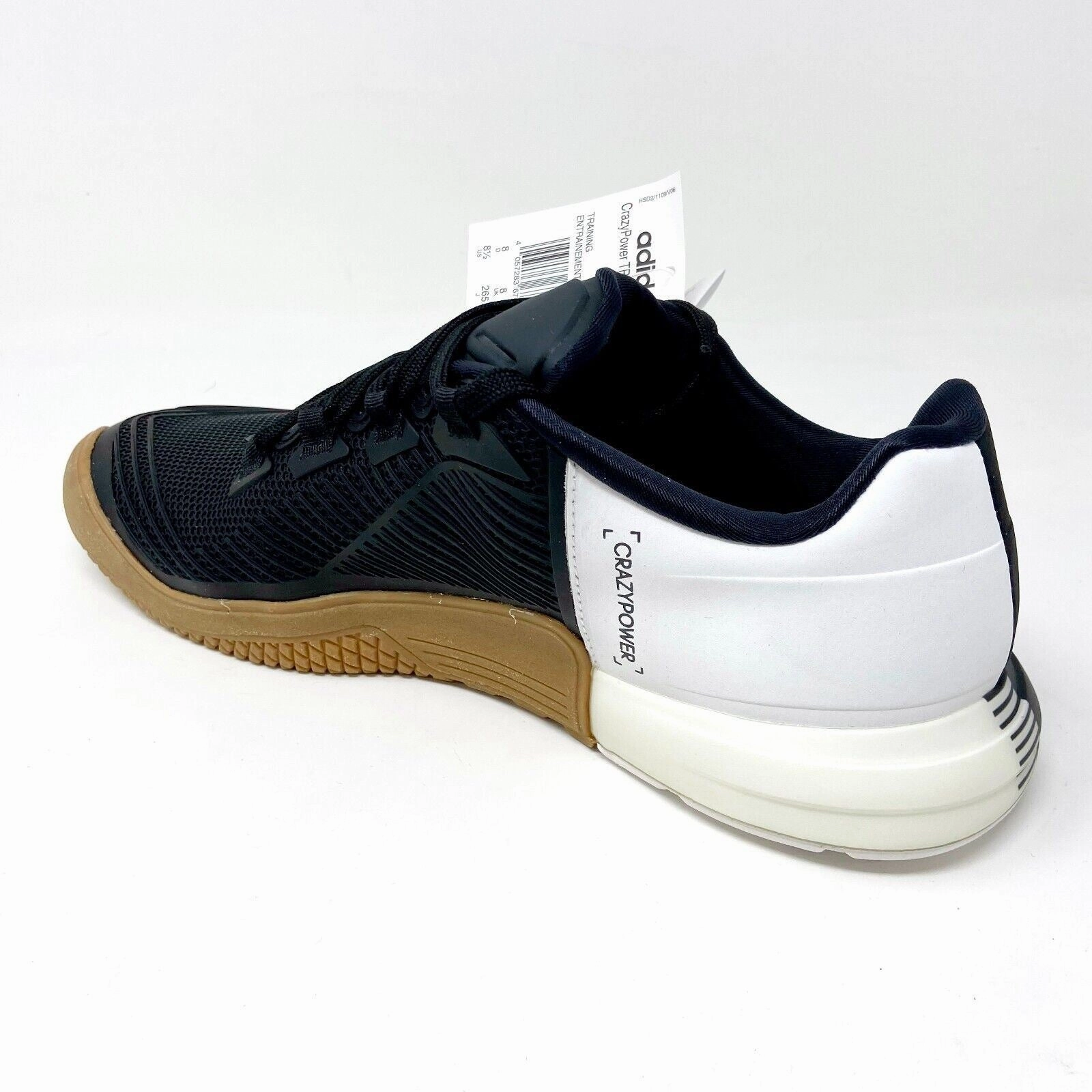 Adidas CrazyPower TR Black White Gum Mens Size 8.5 Training Gym Shoes BA8931 Adidas Tyshawn Ii Skate Shoes