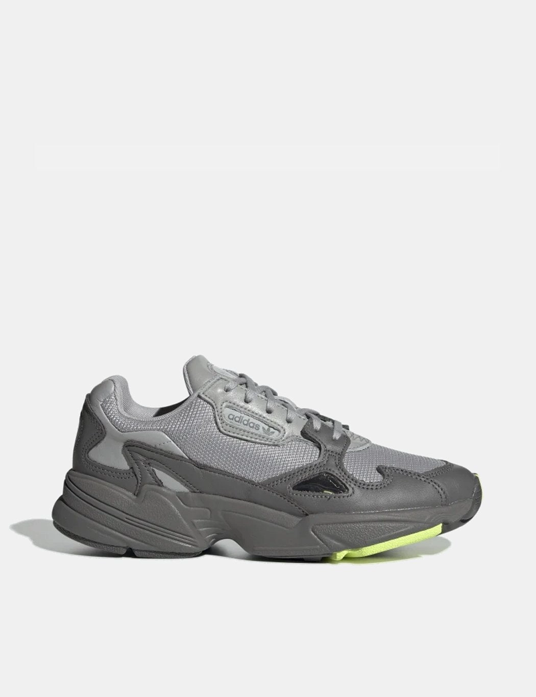 Adidas Grand Court Alpha 00's Shoes adidas Falcon Shoes (EE5115) - Grey Four/Grey Two/High-Res Yellow