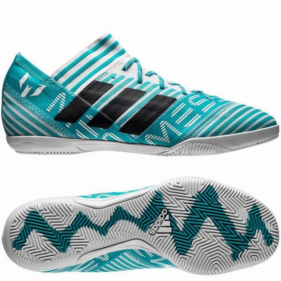 adidas Nemeziz Messi Tango 17.3 IN Indoor Soccer Shoes - White/Legend Ink/Energy Blue Navy Adidas Tennis Shoes