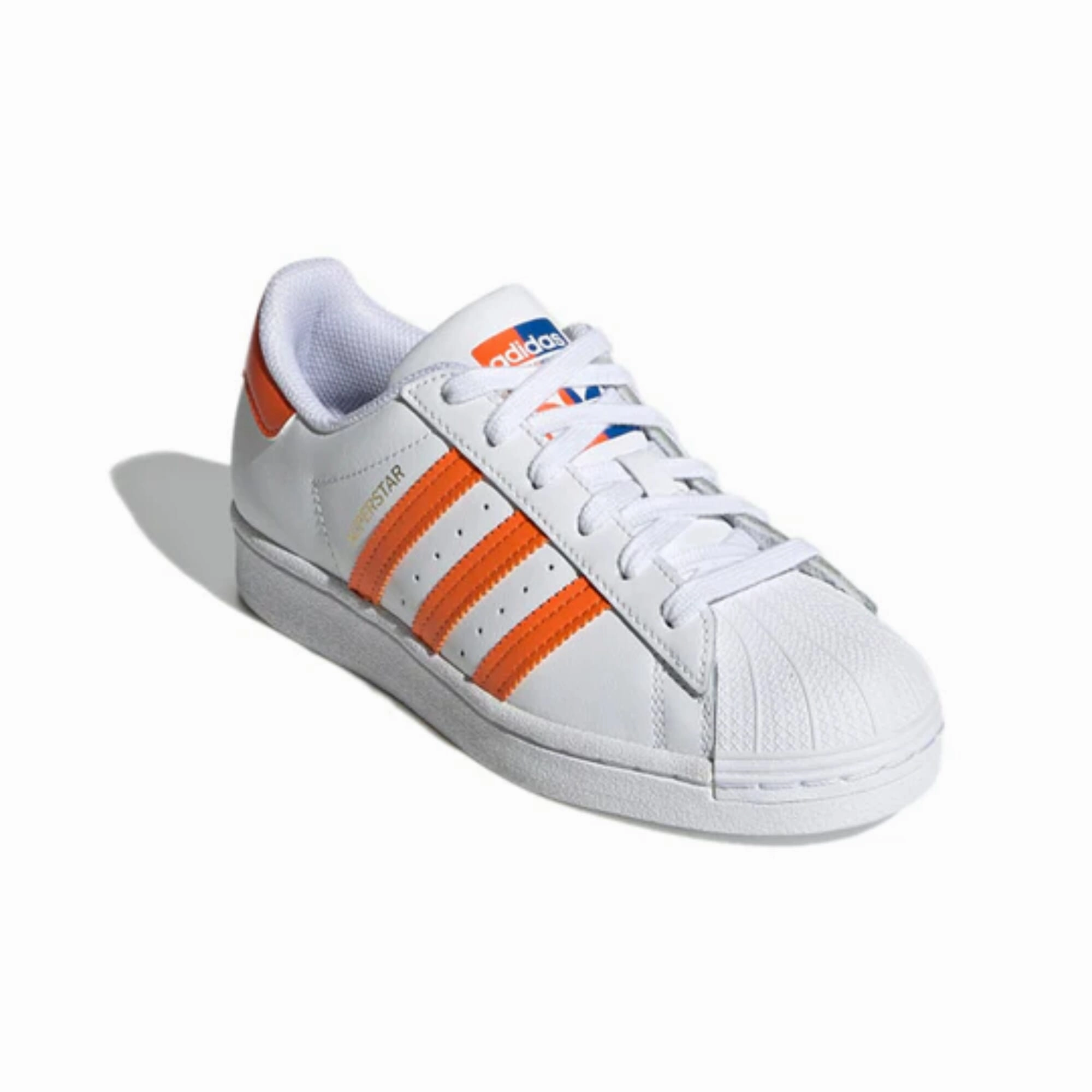 Adidas Step In Shoes Adidas Superstar J Footwear White/Blue-Gold Metallic  FZ0648 Grade-School