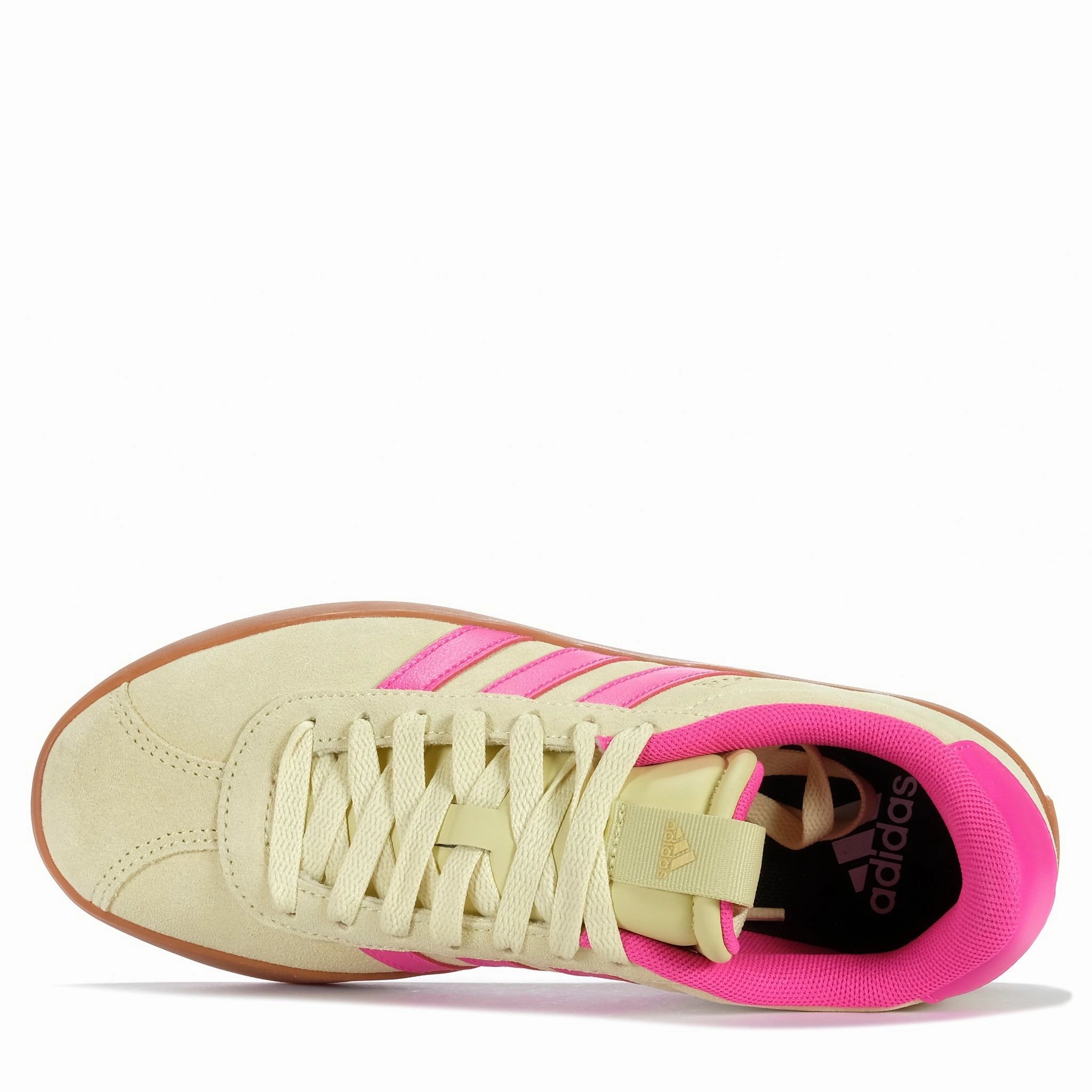 Adidas VL Court 3.0 Womens Powder Yellow/Pink Slim Adidas Shoes