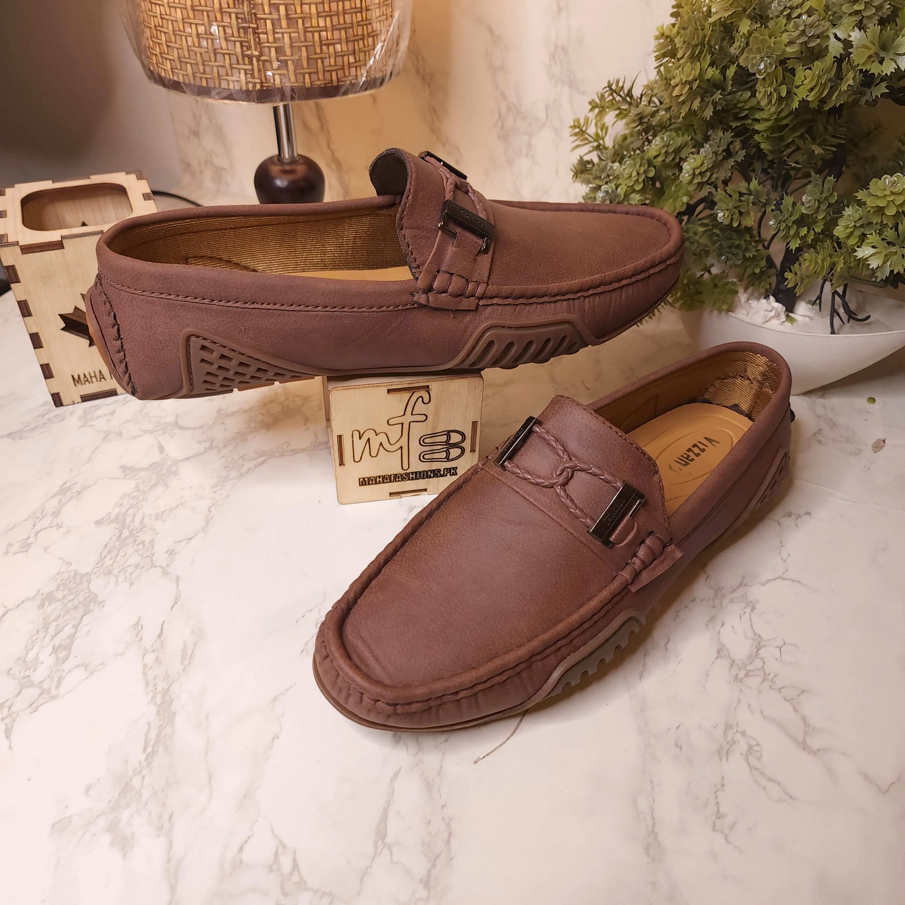 Premium Brown Loafers Sweater Dress With Loafers