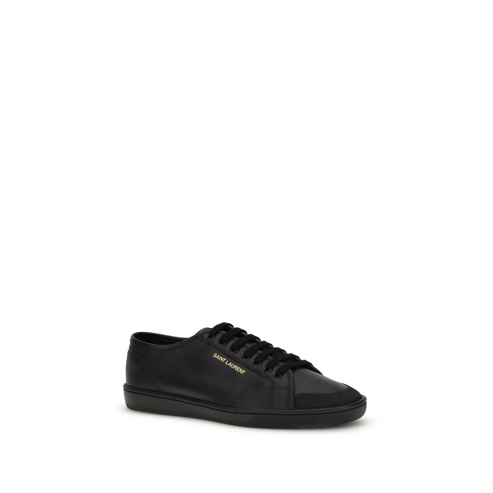Flat Slingback Shoes Saint Laurent Black Calf Leather Bos Taurus Low Top Sneakers