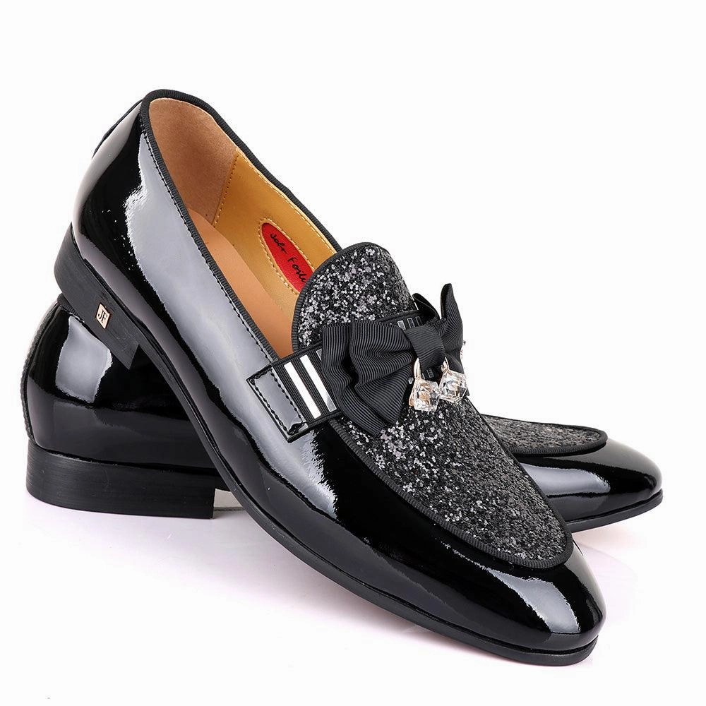 Loafers 2025 John foster wetlips Stone Studded with bow black