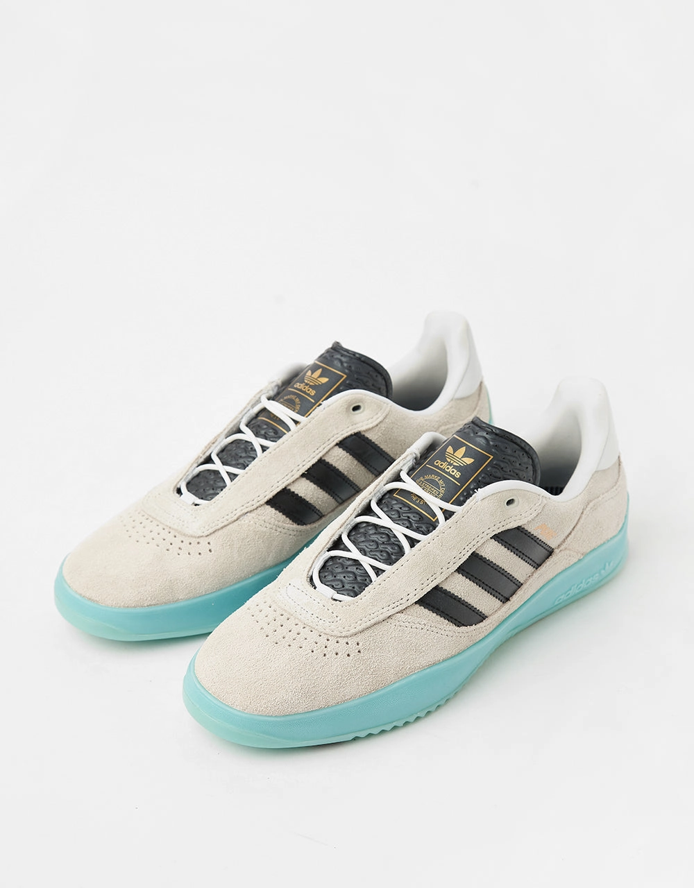 adidas Puig Skate Shoes - Crystal White/Core Black/Light Aqua Adidas Mtb Shoes
