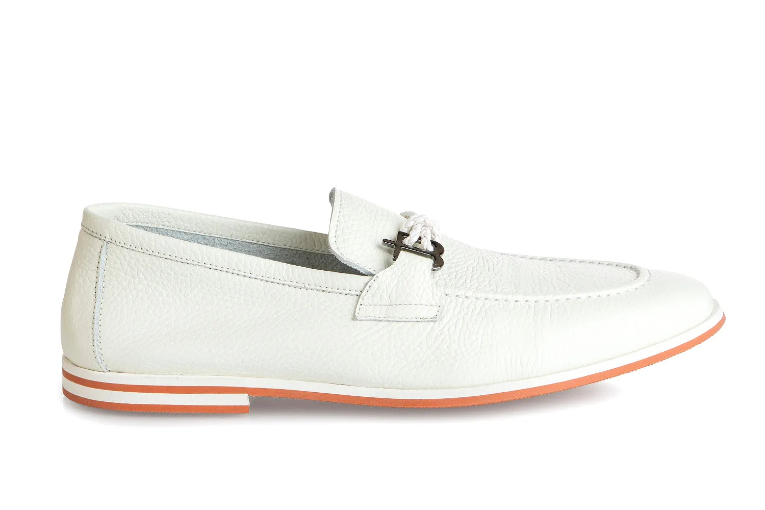 8951 Baldinini Shoes / White Yankee Loafers
