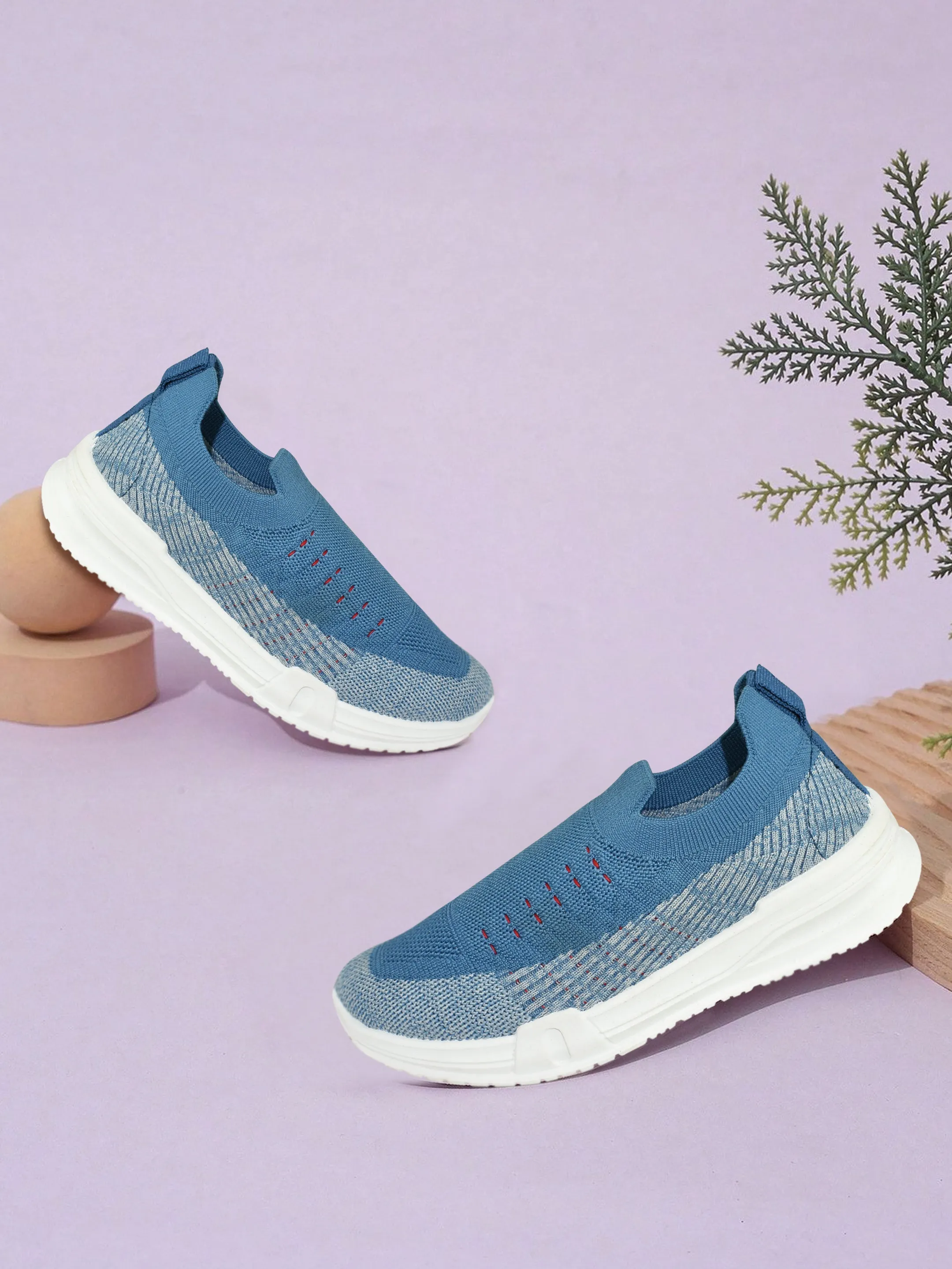 Casual Goth Shoes Ajanta Kids Slip-on Sneakers | Breathable| Easy Slip-On | Knitted Upper Lightweight Footwear| Slip-on Casual Shoes for Kids SY0381