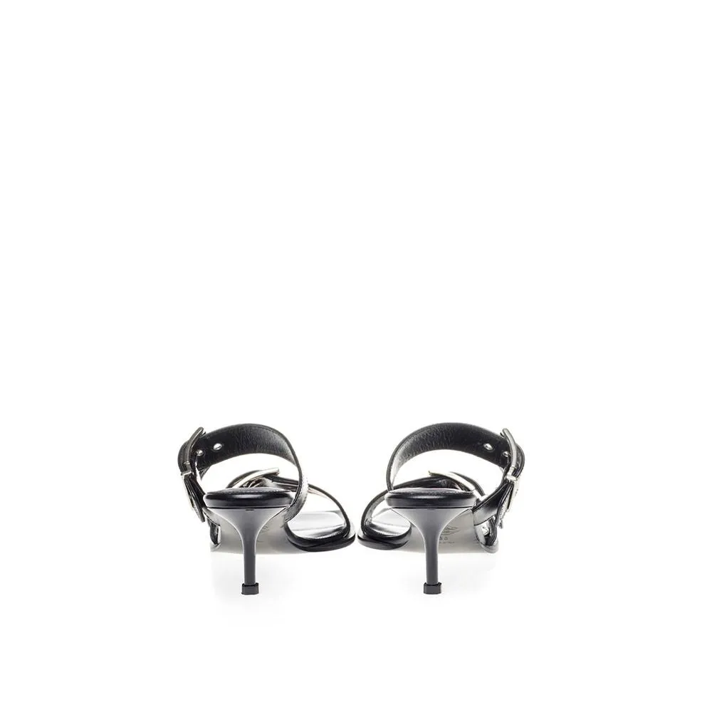Alexander McQueen Elevate Your Steps in Timeless Black Leather Sandals Sandals St.lucia