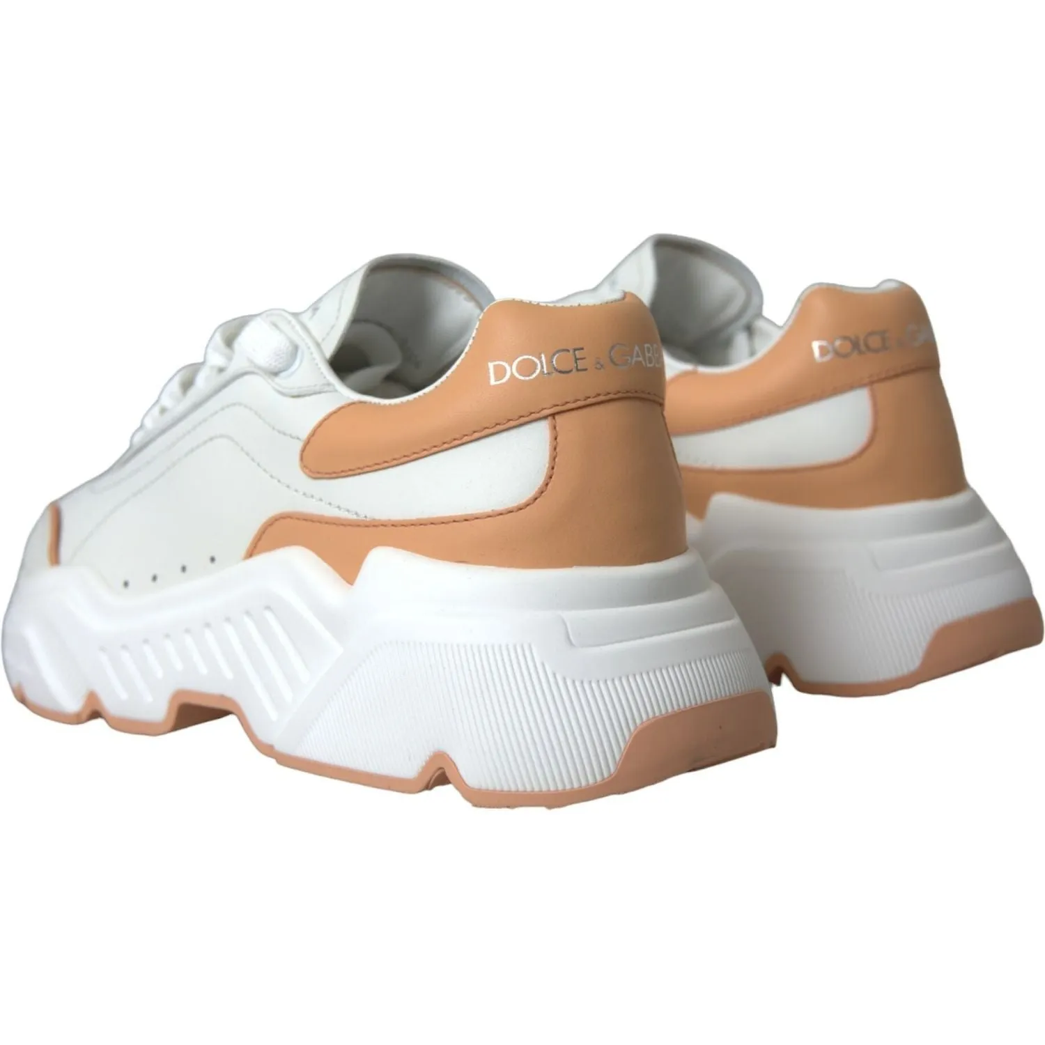 Dolce & Gabbana White Peach DAYMASTER Leather Sneakers Shoes Sneakers And Aetna