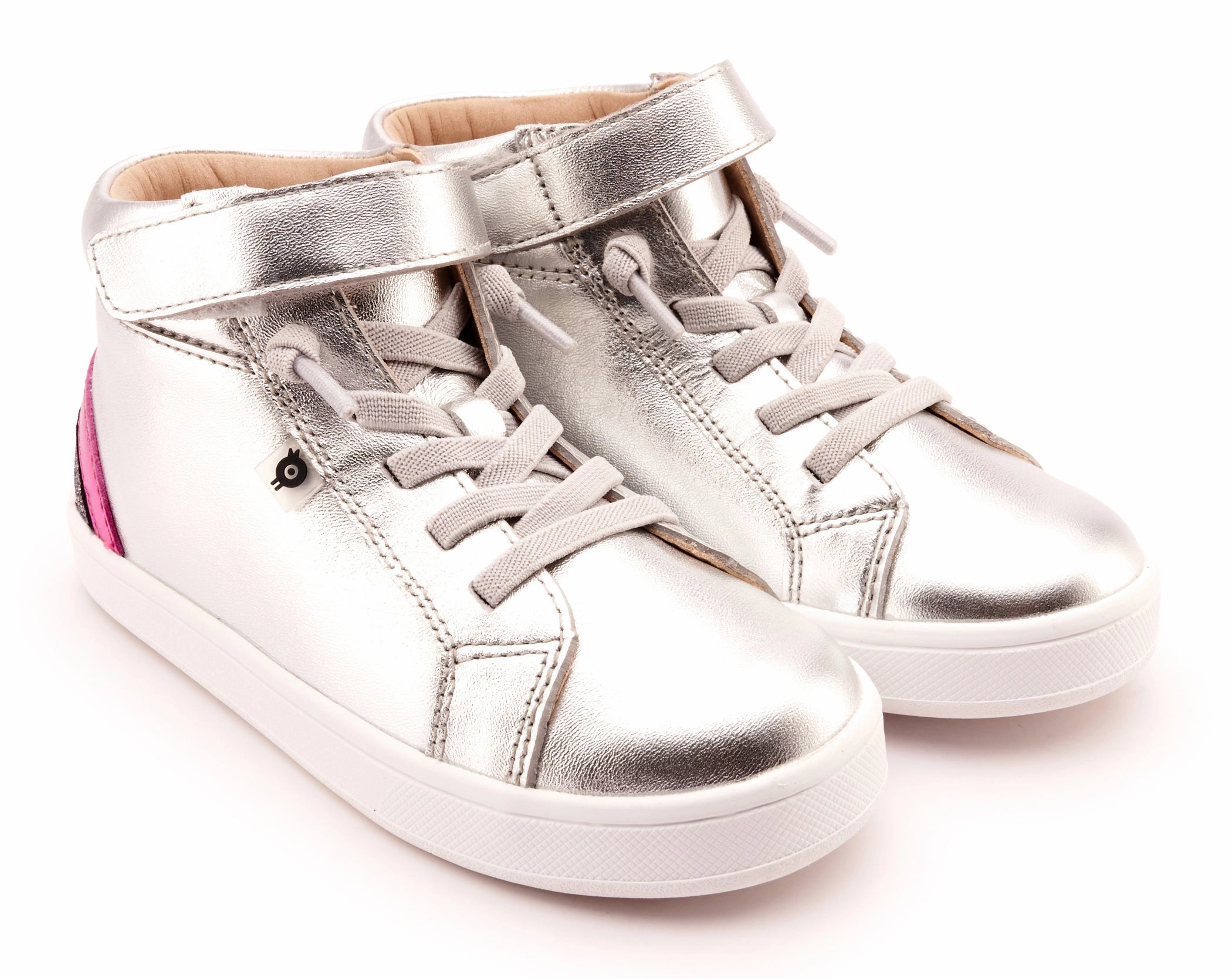 Casual Shoes Sale Online Old Soles Girl's 1011 Sneaksta Rainbow Casual Shoes - Silver / Fuchsia Foil