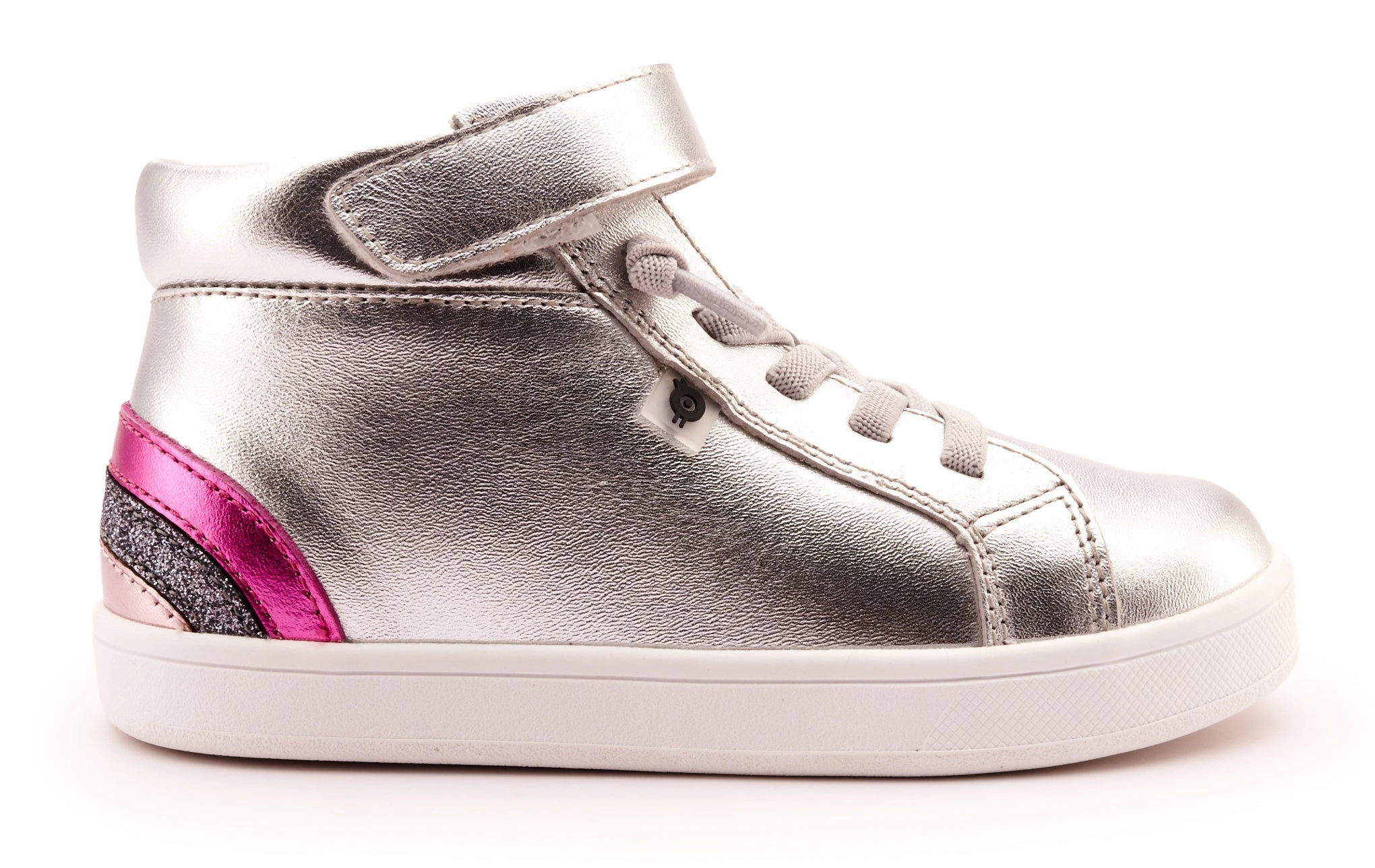 Benassi Slip On Casual Shoes Old Soles Girl's 1011 Sneaksta Rainbow Casual Shoes - Silver / Fuchsia Foil