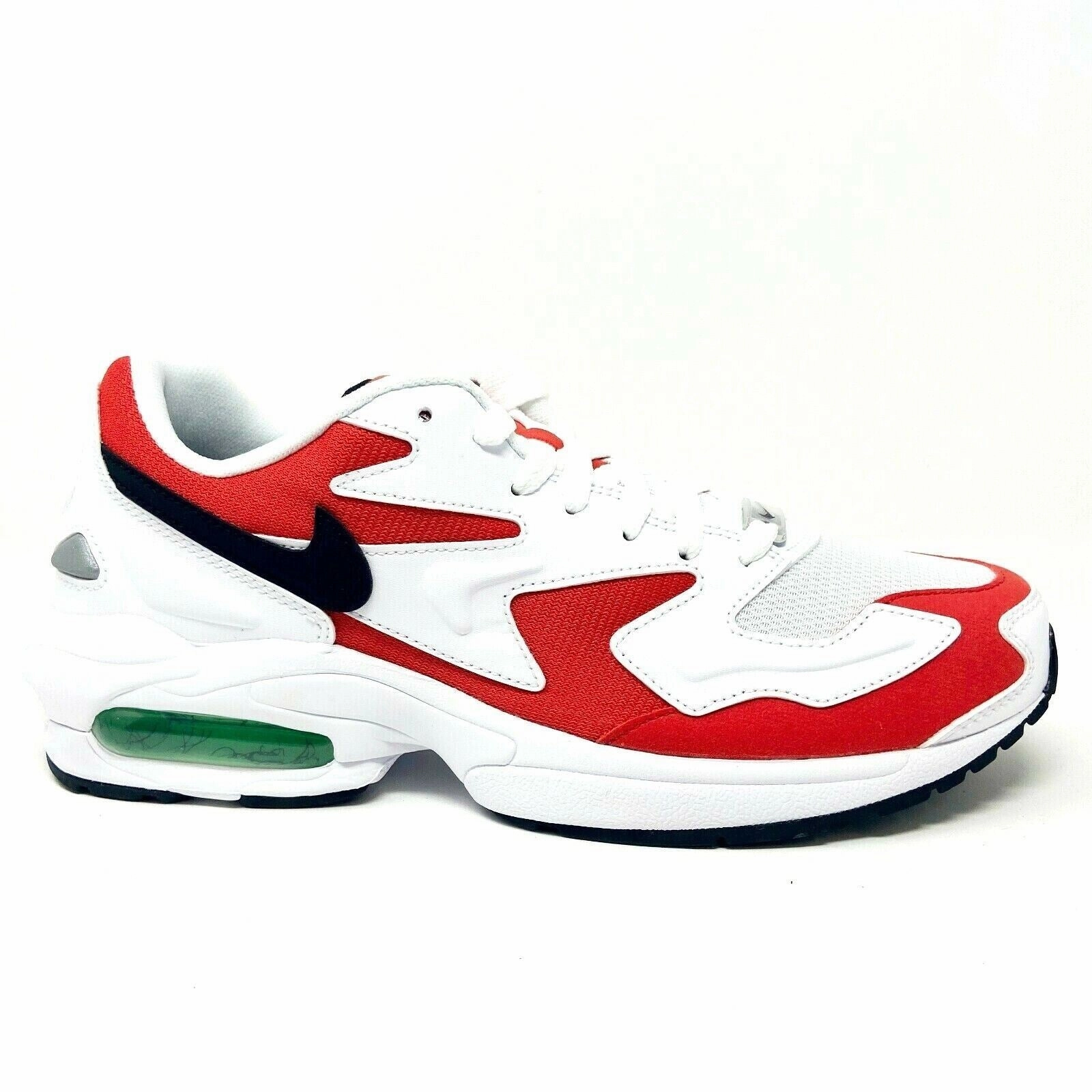 Plantar Fascia Running Shoes Nike Air Max 2 Light White Black Habanero Red Mens Running Shoes AO1741 101