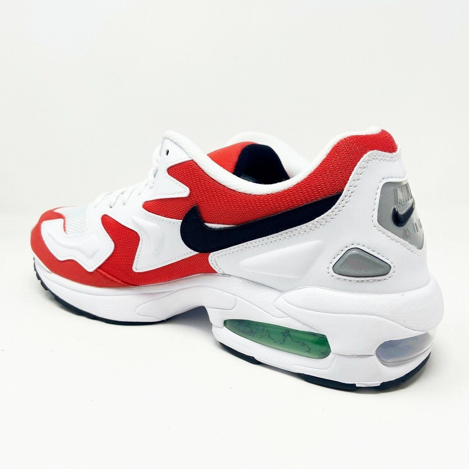 Nike Air Max 2 Light White Black Habanero Red Mens Running Shoes AO1741 101 Max Cushioned Running Shoes