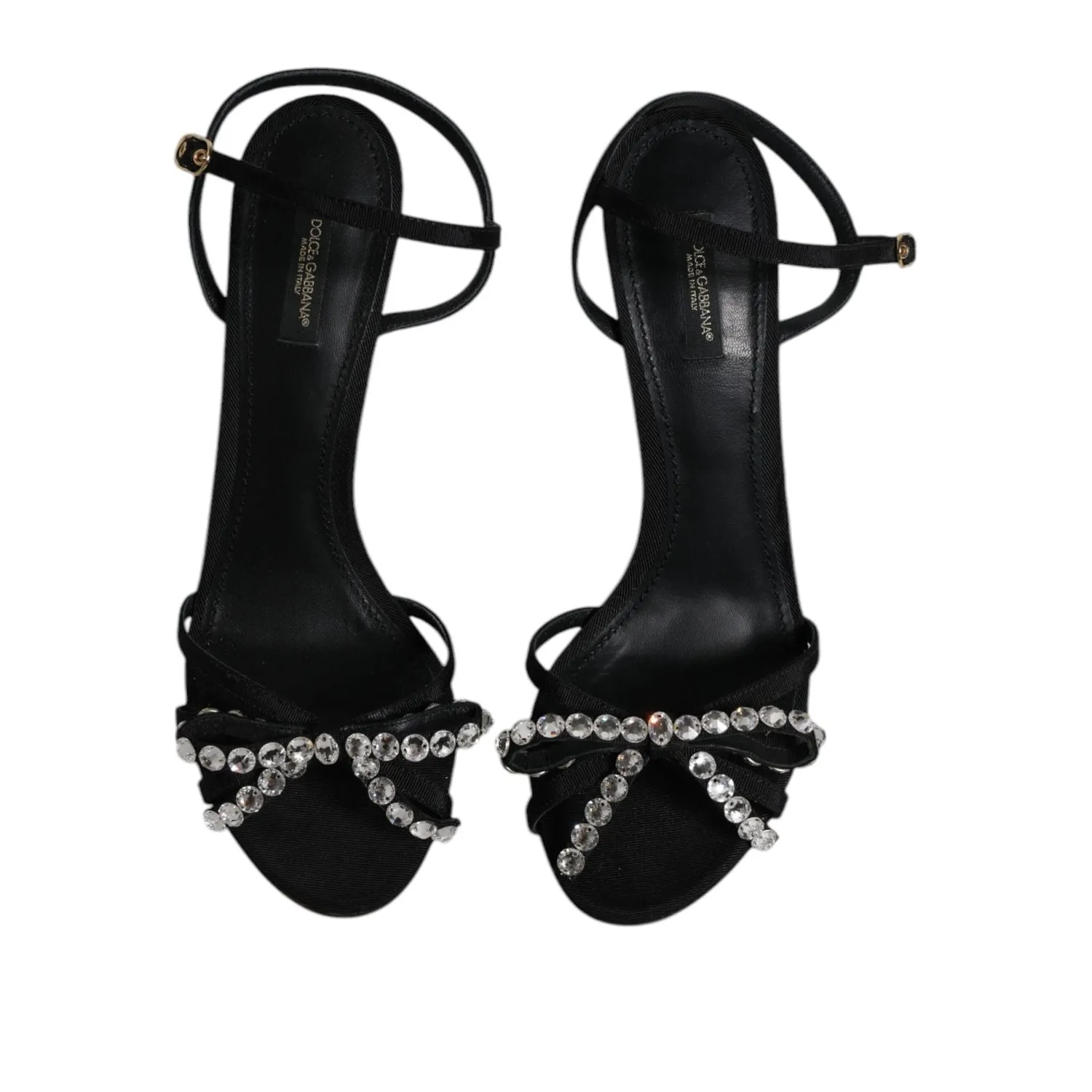 Dolce & Gabbana Black Leather Crystal Heels Sandals Shoes Steve Madden Platform Sandals