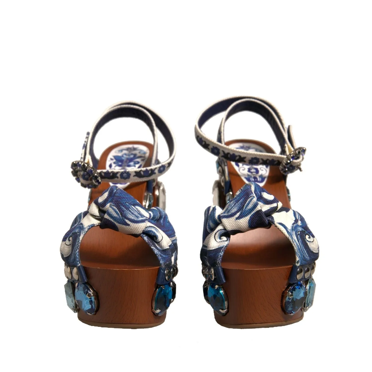 Sandals For Beach Wedding Dolce & Gabbana Multicolor Majolica Embellished Wedge Sandals Shoes