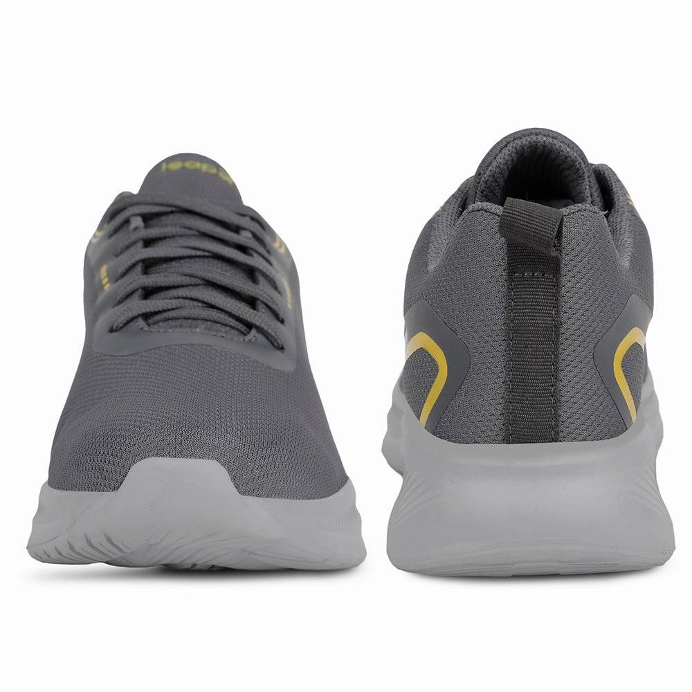Leap7x Sports Dark Grey Running Shoes For Mens KOOPER-1E By Liberty Best Running Shoes With Knee Problems