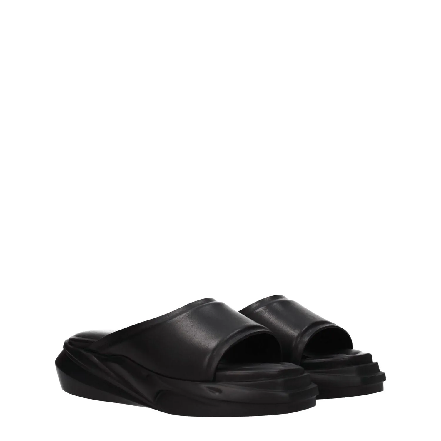 Alyx Black Leather Slippers Ora Recovery Slide 2