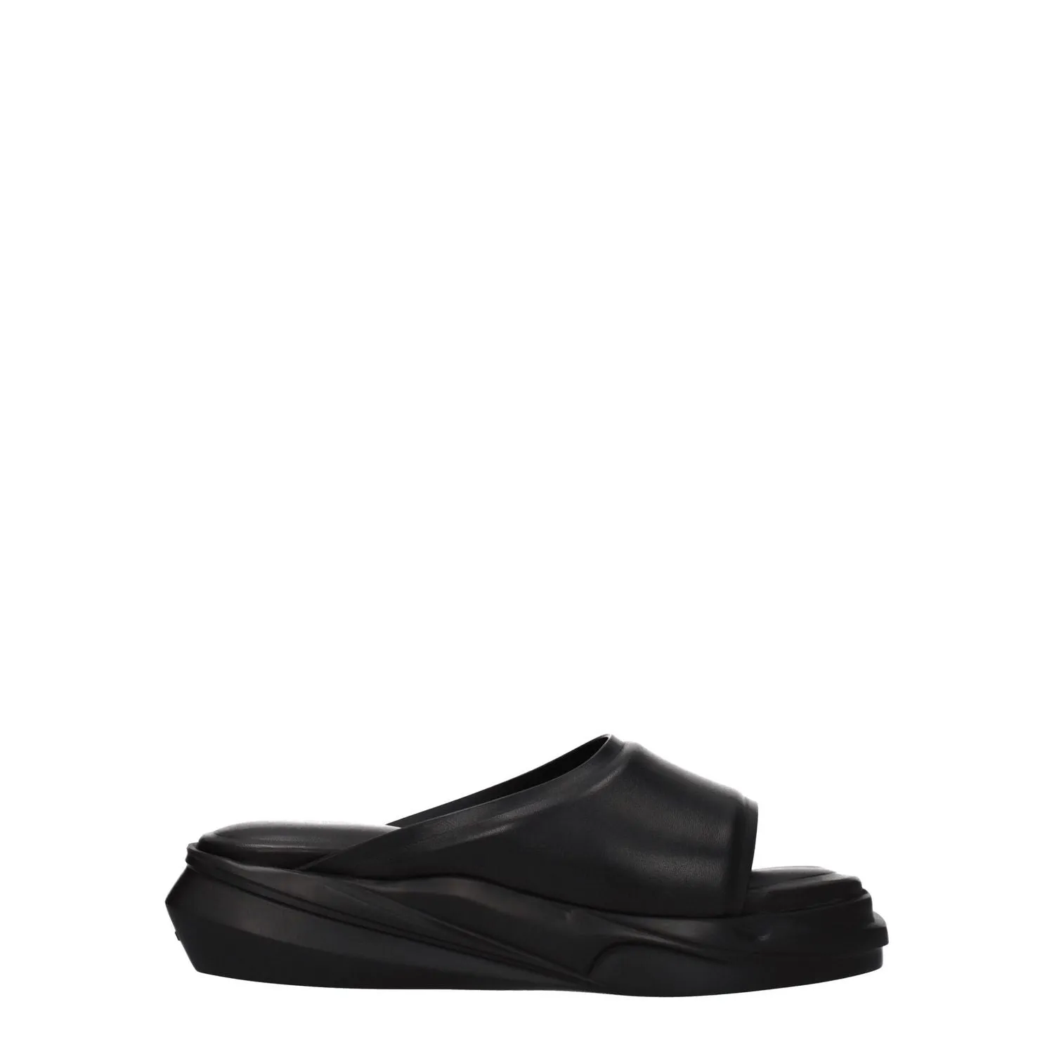 Alyx Black Leather Slippers Slippers Knit