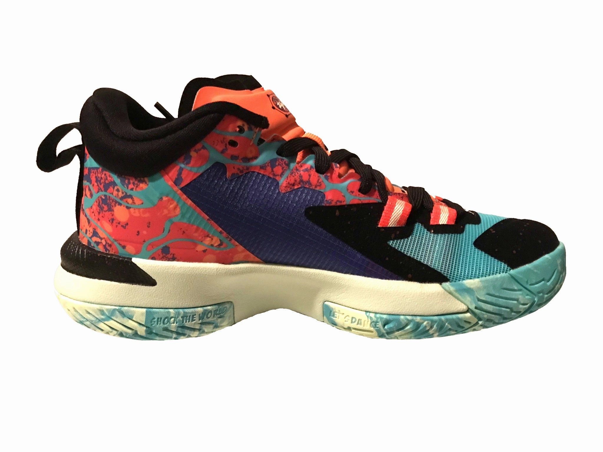 Nike Kids Jordan Zion 1 Basketball Boot/Shoe - Cone/Black/Hyper Jade/Persian Violet Asics Shoes Kayano 14