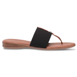 Andre Assous Nice Featherweights  Slide Sandals (Black) Clear Flat Shoes