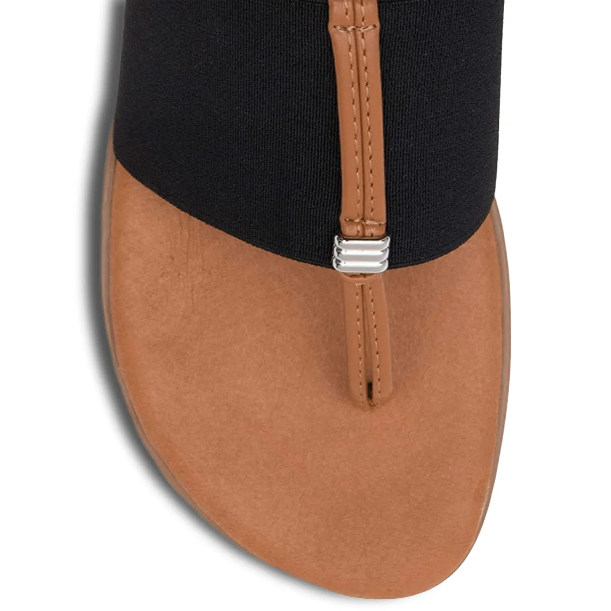 Andre Assous Nice Featherweights  Slide Sandals (Black) Flat Soled Athletic Shoes