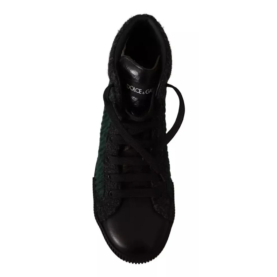 Dolce & Gabbana Green Corduroy High Tops Sneakers Mens Casual Shoes Metro Casual Shoes