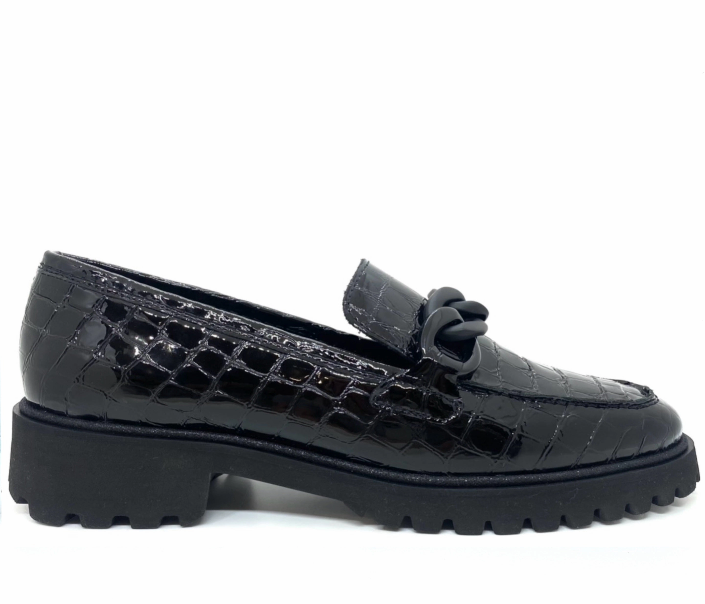 Ara Kent Croco Ladies Chunky Sole Loafer Penny Loafers With Penny In Them