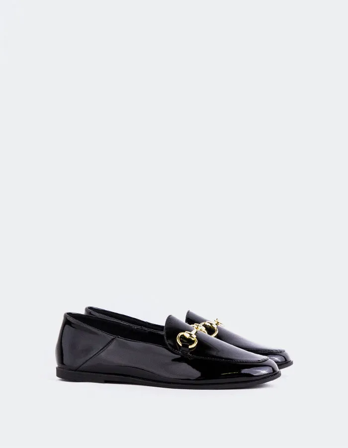 Flat Shoes Brand Lokal Argyll Black Patent