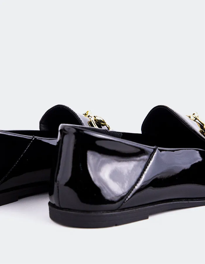 Argyll Black Patent Basketball Shoes For Flat Feet