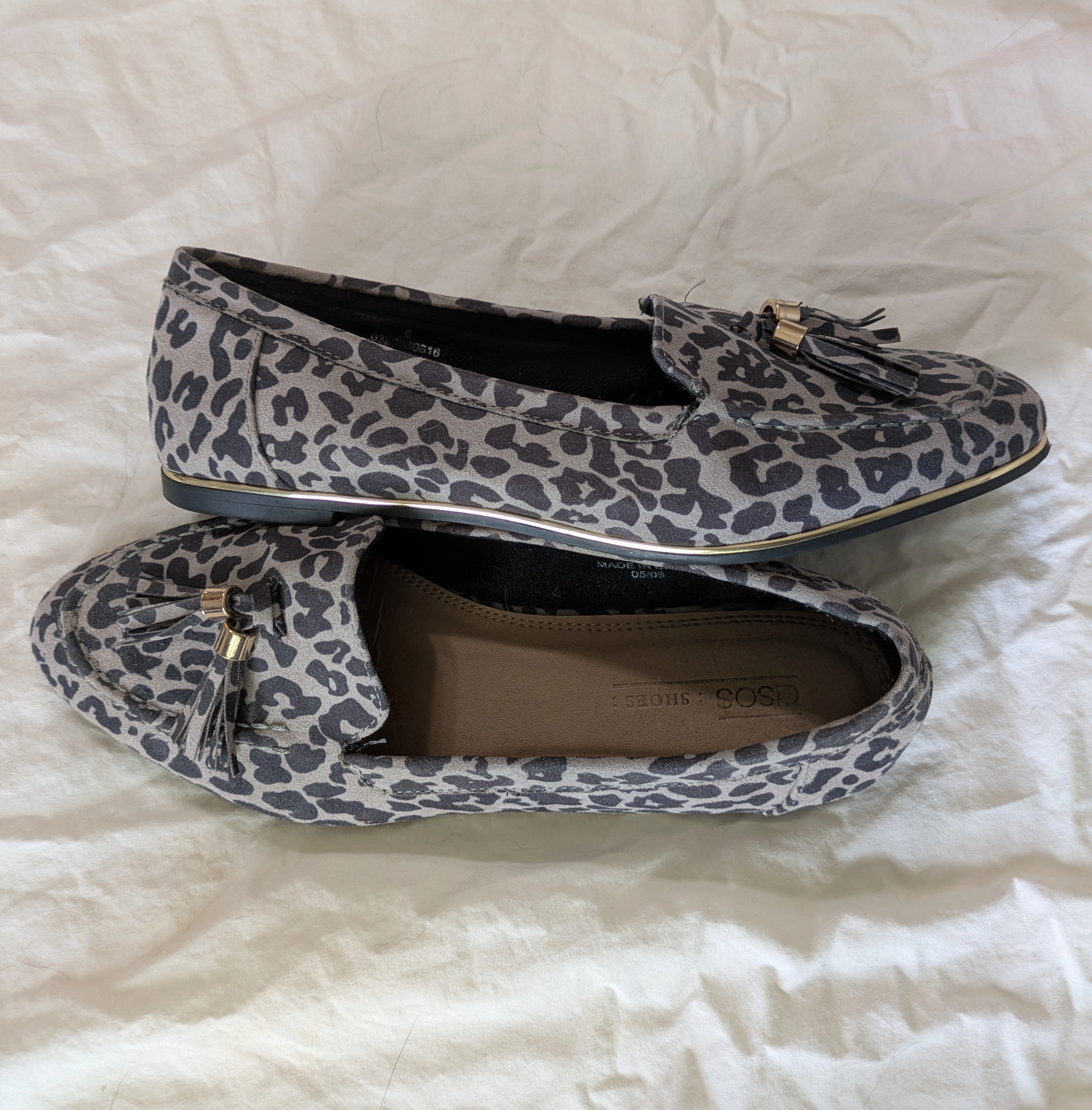 ASOS loafers, leopard Warm grey, gold accents - Shoes: 9 (Adult) Liu Jo Loafers