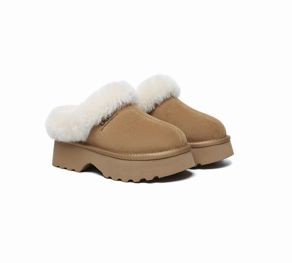 AUSTRALIAN SHEPHERD UGG Slippers Sheepskin Wool Ankle Chunky Platform Murray Slide Sandal Price