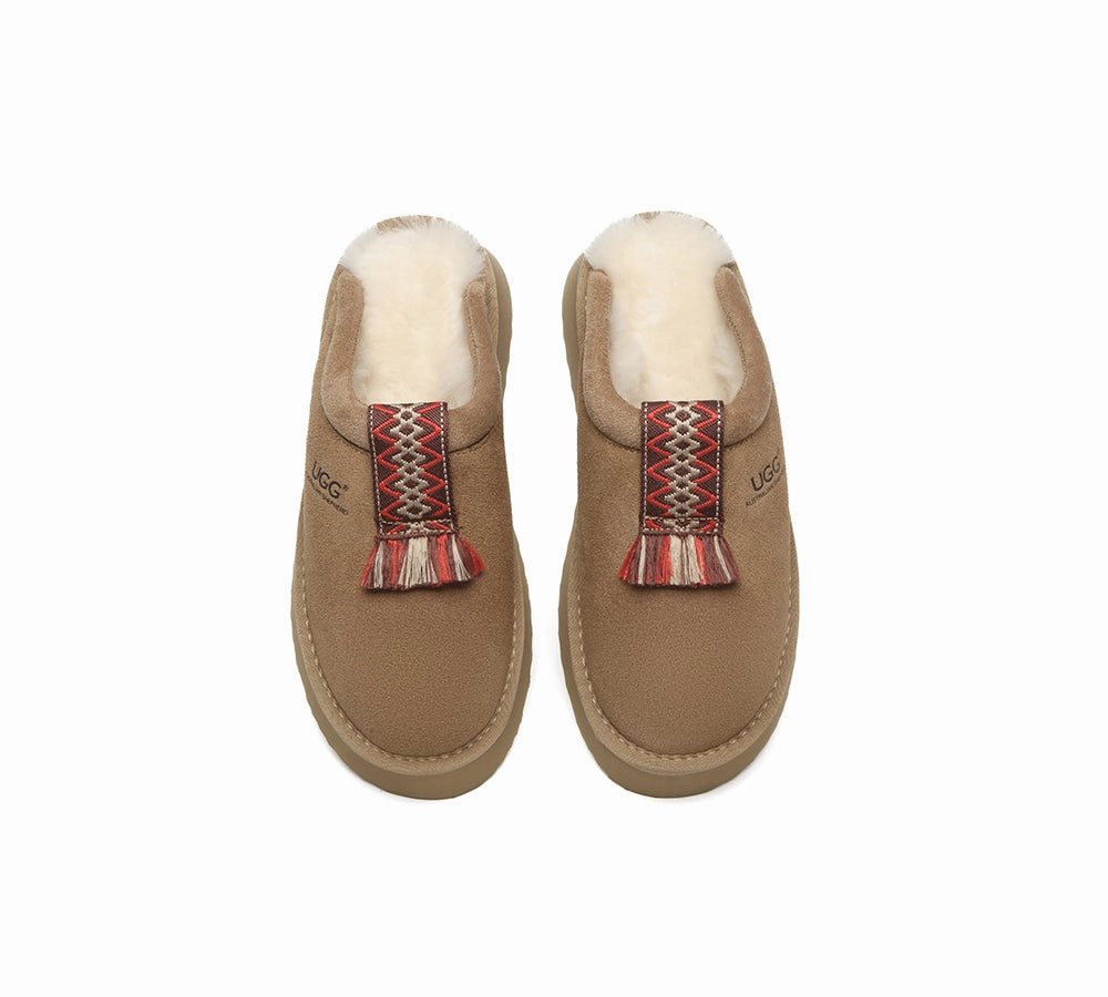 AUSTRALIAN SHEPHERD UGG Slippers Sheepskin Wool Platform Tazzy Calla Dorothy And The Ruby Slippers