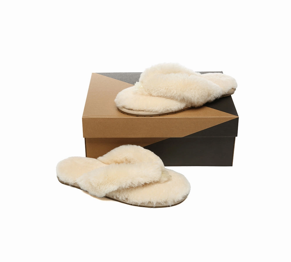 AUSTRALIAN SHEPHERD UGG Thongs Women Fluffy Slides Farah Sanuk Slides