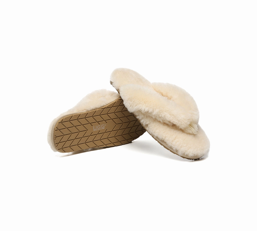 AUSTRALIAN SHEPHERD UGG Thongs Women Fluffy Slides Farah Kung Fu Slippers