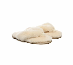 Anthropologie Slippers AUSTRALIAN SHEPHERD UGG Thongs Women Fluffy Slides Farah