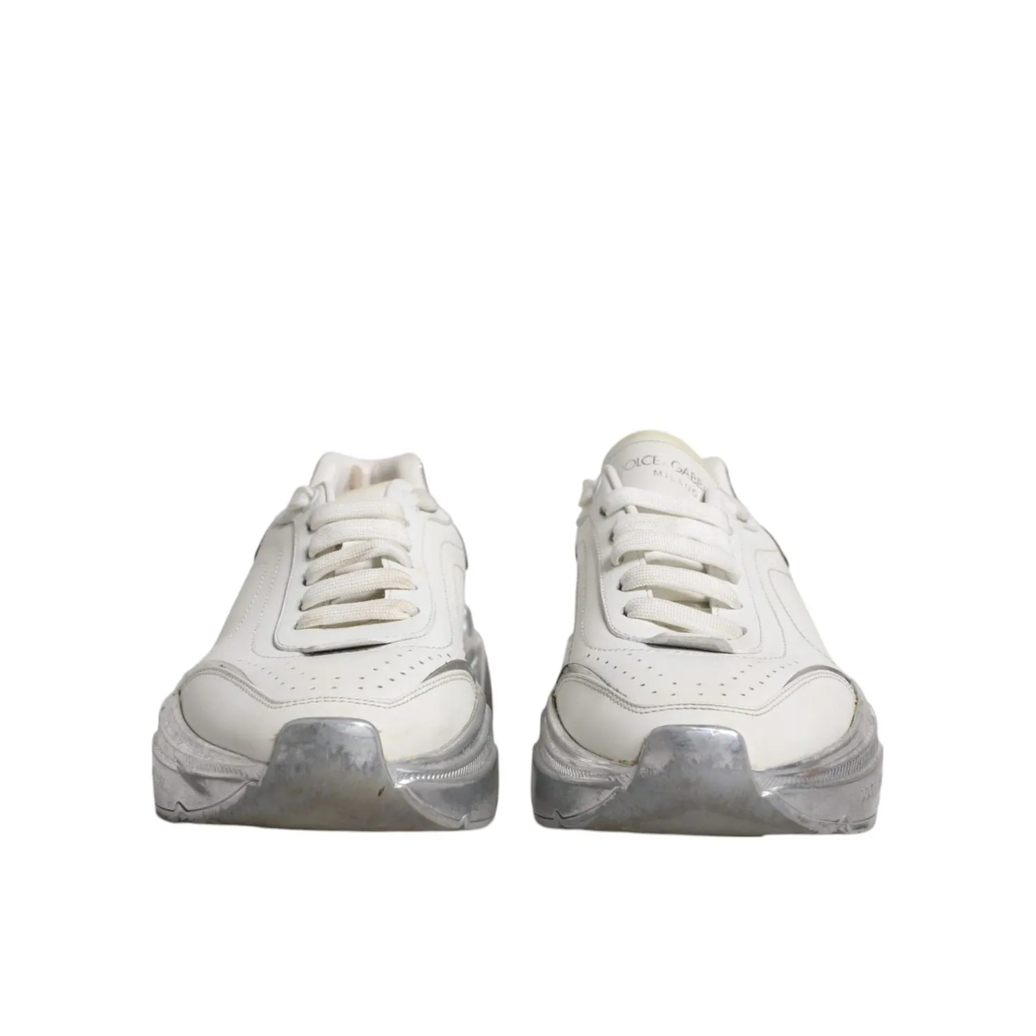 Dolce & Gabbana White Silver Daymaster Low Top Sneakers Shoes Sneakers That Look Like Dress Shoes