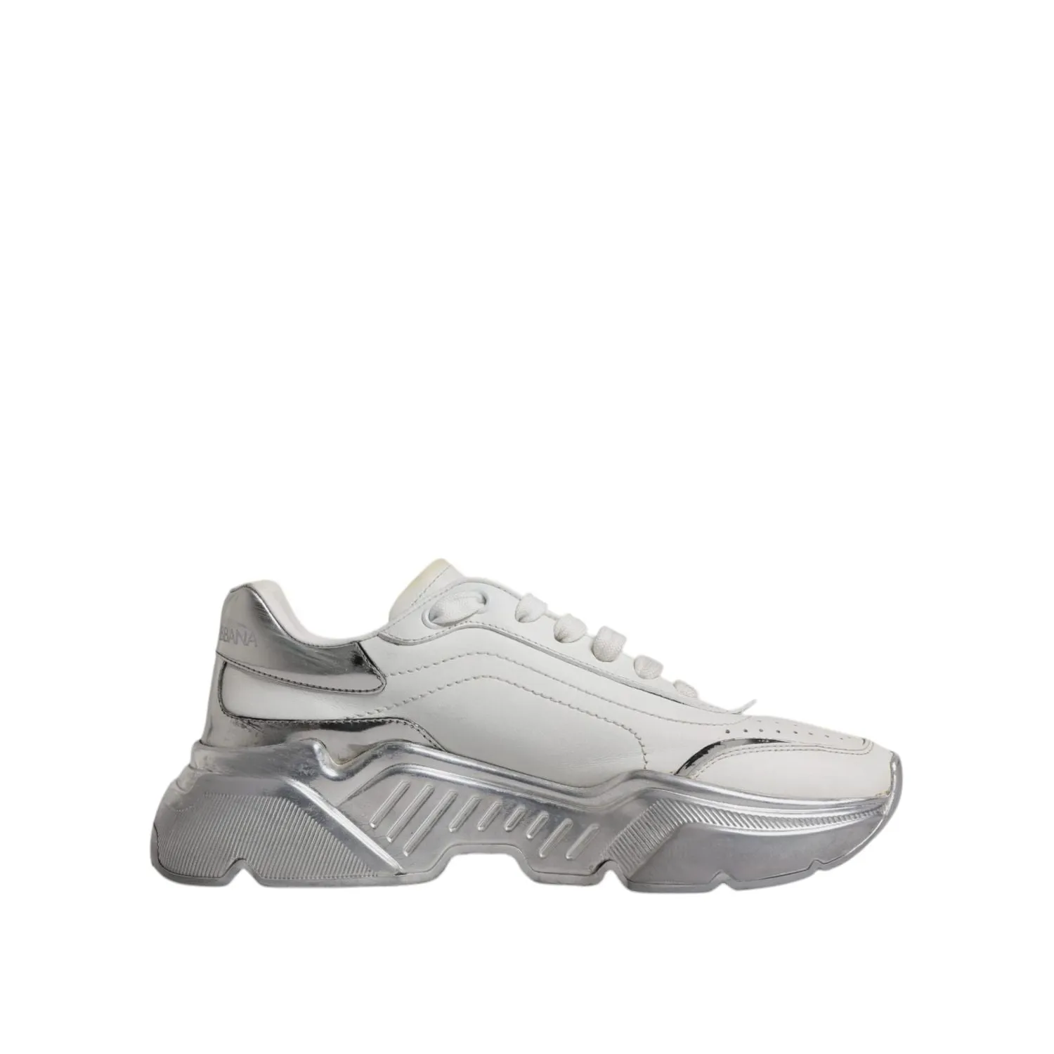 Dolce & Gabbana White Silver Daymaster Low Top Sneakers Shoes Sneakers Gabbana