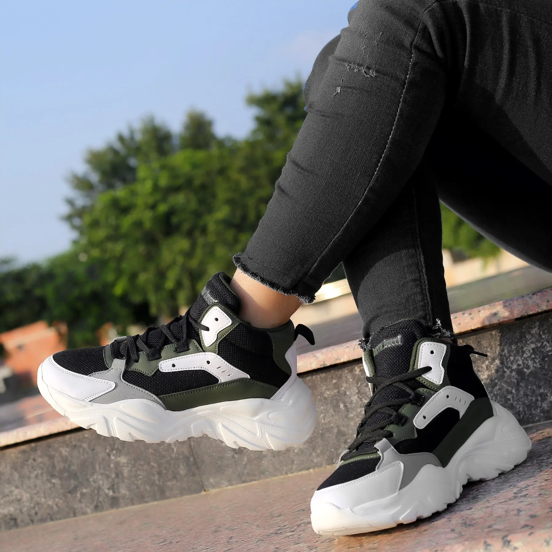 Bacca Bucci NYRA Mid-top Platform Fashion Sneakers For Women | StreetWear Chunky Sneakers Sneakers Salvatore Ferragamo