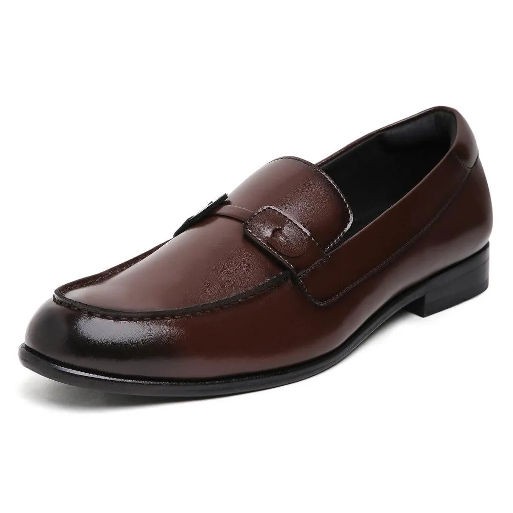 Baldwin - Dark Tan Slip On Horse Bit Loafers Market