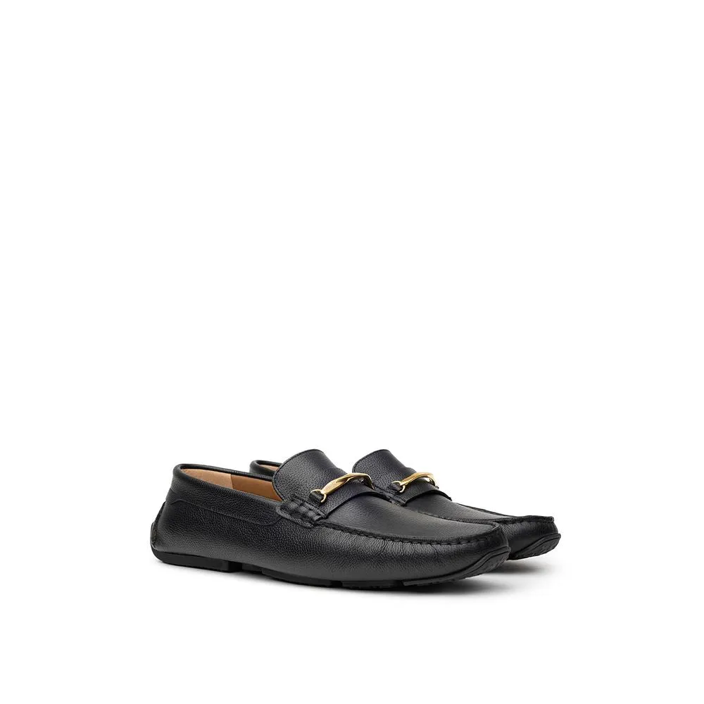Bally Black Leather Moccassin Castellano Loafers